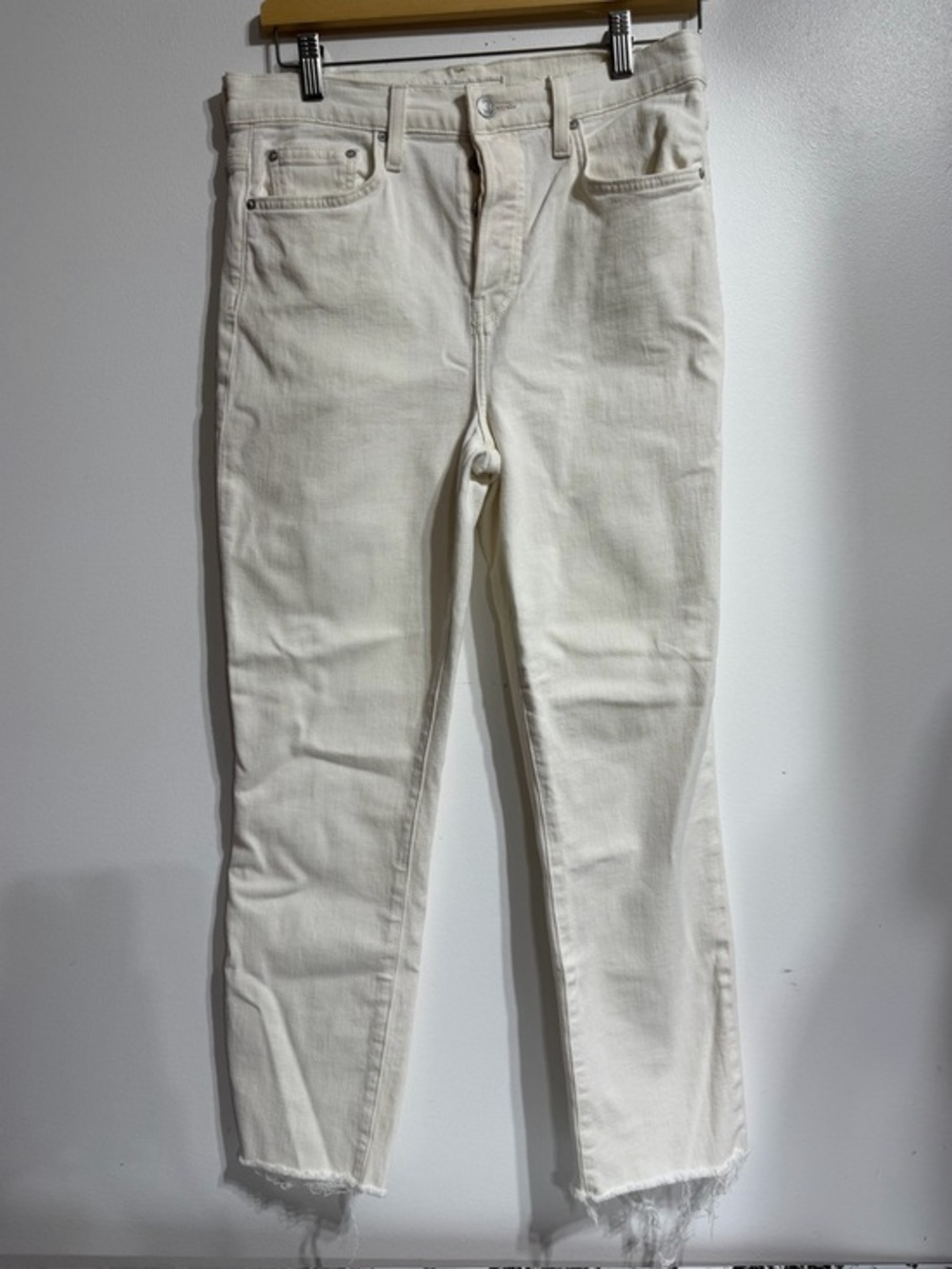 Frank & Eileen Cork White Raw Hem Crop Jeans Size 29